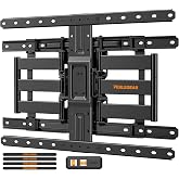 Perlegear Ultra Slim TV Wall Mount for 42&ndash;90 inch TVs up to 132 lbs | Fits 16"/24" Studs, Full Motion TV Mount Bracket with Dual Articulating Arms, Swivel, Tilt, Max VESA 600x400mm