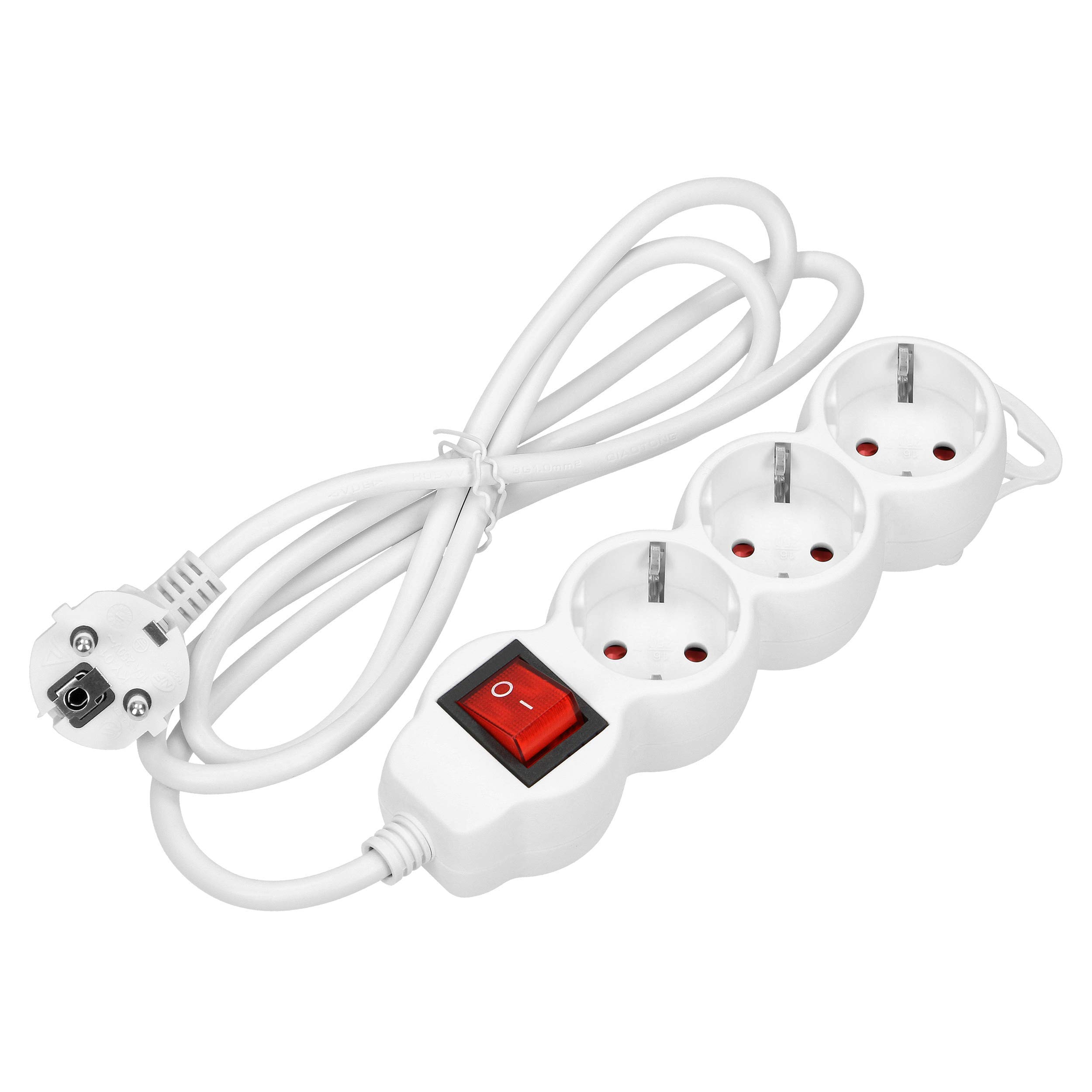 ORNO 3-Way Power Strip with Switch and Child Lock 2300 W 10 A 5 Metre Cable