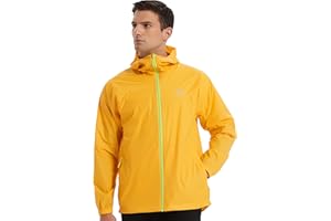NORDIC OUTLAND Rain Jacket Men Packable Lightweight, Waterproof Breathable Raincoat with Hood, Outdoor Hiking Winbreaker