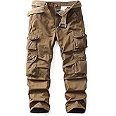 AKHIKING Men's Camo Cargo Work Pants Ripstop Causal Cotton Wild BDU Trousers with 8 Pockets (No Belt)