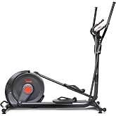 Sunny Health &amp; Fitness Elliptical Silent Exercise Machine with Long Stride | Elliptical Training with Pulse Sensor, Adjustable Resistance, Long Stride, Fully Body Workout, App Access via Bluetooth