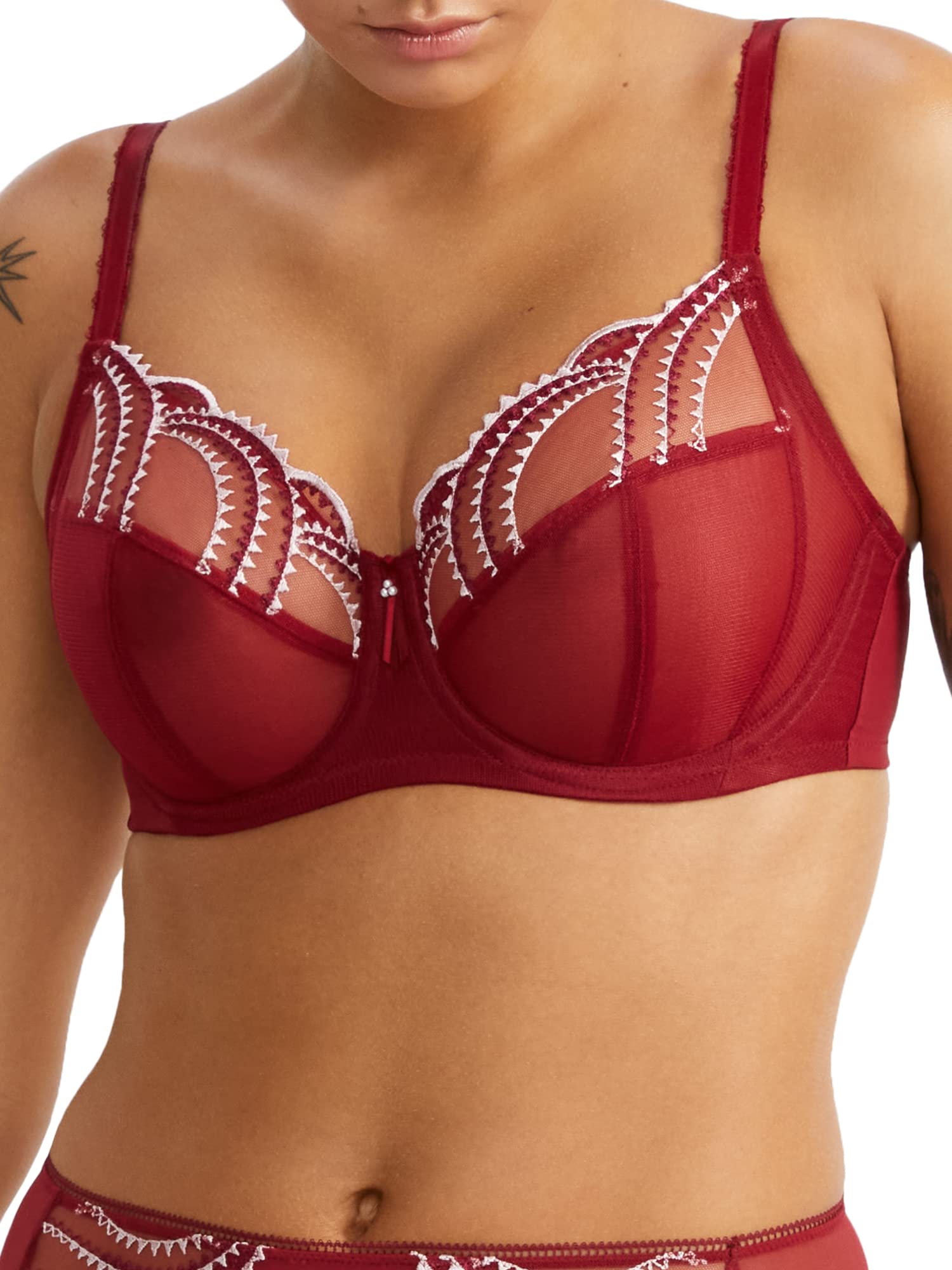 Wacoal Women’s Plus Size Evocative Edge Full Figure Underwire Bra, Rhubarb, 40DDD