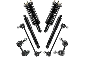 TRQ Front and Rear Suspension Kit Complete Strut & Coil Spring Assembly Shock Absorber Sway Bar Stabilizer Link Compatible with 2005-2015 Nissan Xterra