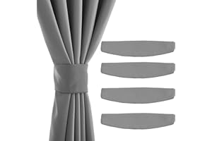 NICETOWN Magnetic Curtain Tiebacks for Drapes - 4 Pieces Handmade Holdbacks Indoor Outdoor Curtains Window Draperies Ropes (S