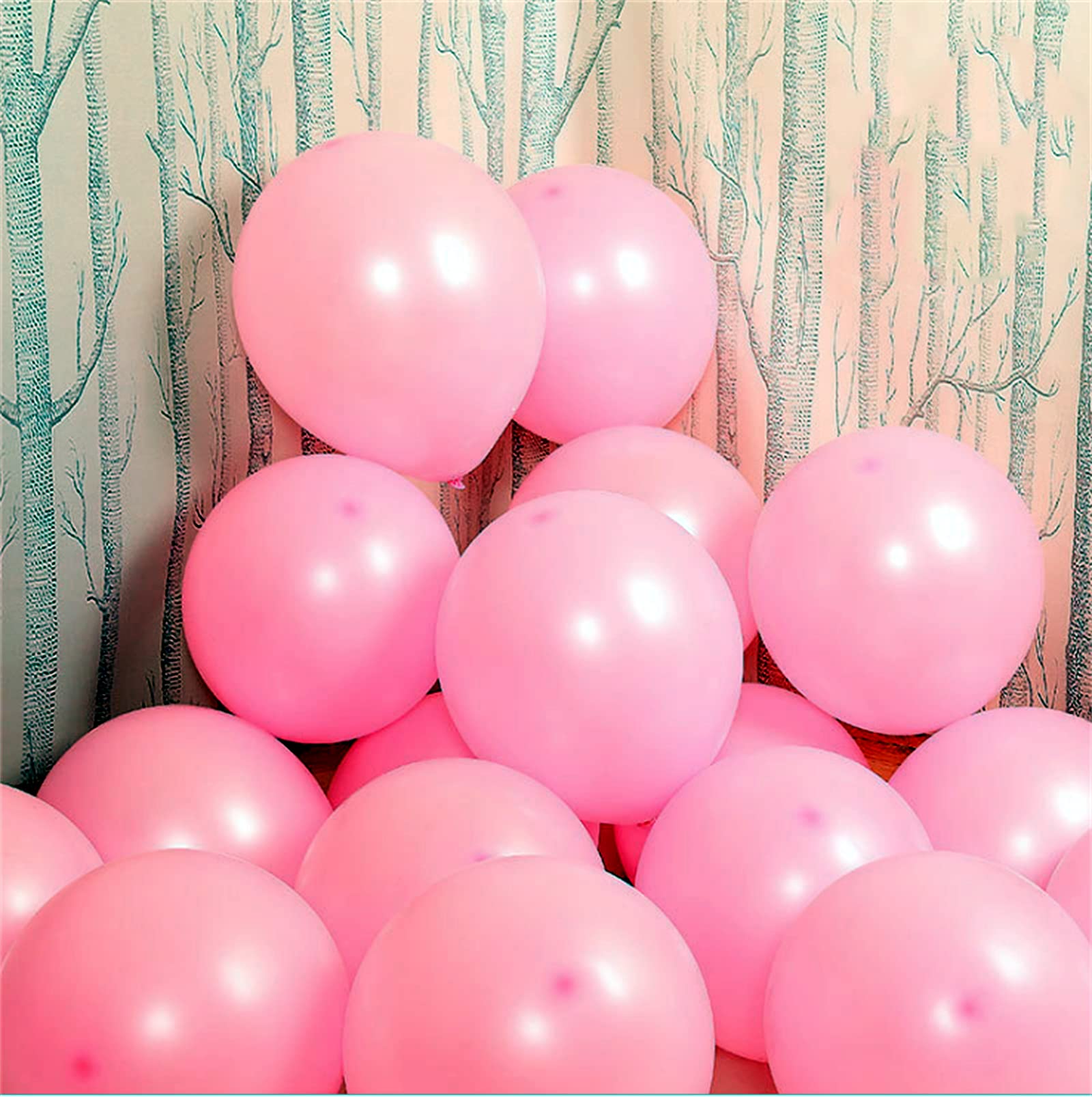 100 Pcs 10 Inch Mini Pink Balloons, Helium Party Decorative Small Thick Latex Matte Balloons for Baby Shower, Birthday, Wedding, Engagement, Anniversary, Festival Decorations
