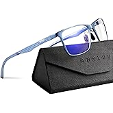 ANYLUV Blue Light Glasses Men, Relieve Eyestrain and Eye Protection, Al-Mg Metal Computer Blue Light Blocking Glasses