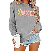 HQP Women Teacher Valentines Sweatshirt: Teacher Sweatshirt Valentine Teach Long Sleeve Pullover Tops