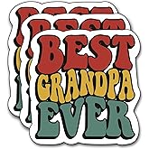 (3Pcs) Best Grandpa Ever Sticker Decal Gifts Decorate Books Laptop Phone Water Bottles Kindles Stickers Tumbler Sticker Waterproof Vinyl Decorate Sticker 3" Inch