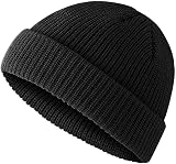 Beechfield B43R Black Fisherman Beanie Hat Unisex 100% Recycled Polyester view 5