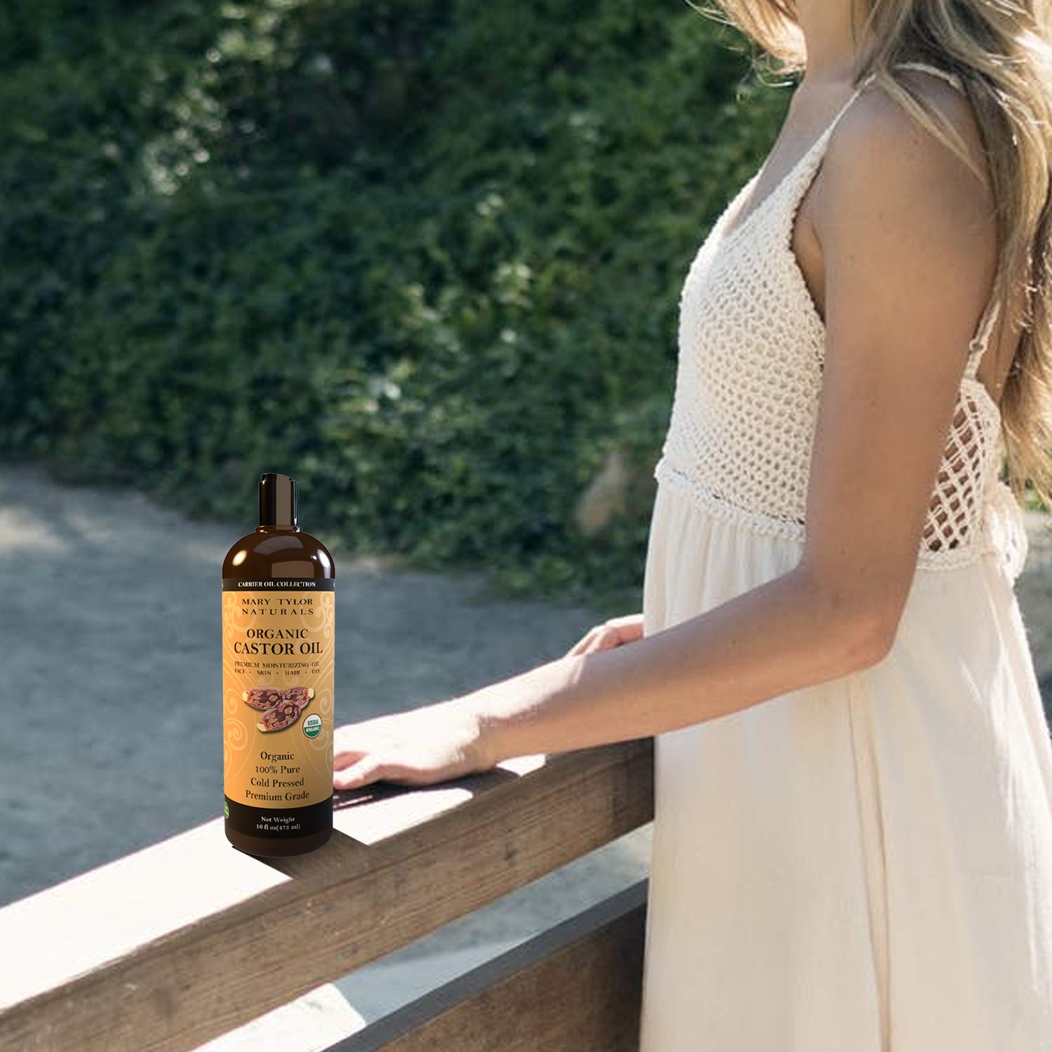 Organic Castor Oil (16 oz) USDA Certified, Cold Pressed, Hexane Free, 100% Pure, Amazing Moisturizer for Skin, Stimulates Growth for Hair, Eyelashes and Eyebrows By Mary Tylor Naturals : Beauty
