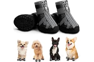 AOKOWN Dog Boots Waterproof, Dog Shoes Small Size Dogs,Dog Boots & Paw Protector for Winter, Dog Booties for Hardwood Floors, Dog Snow Boots for Outdoor Walking