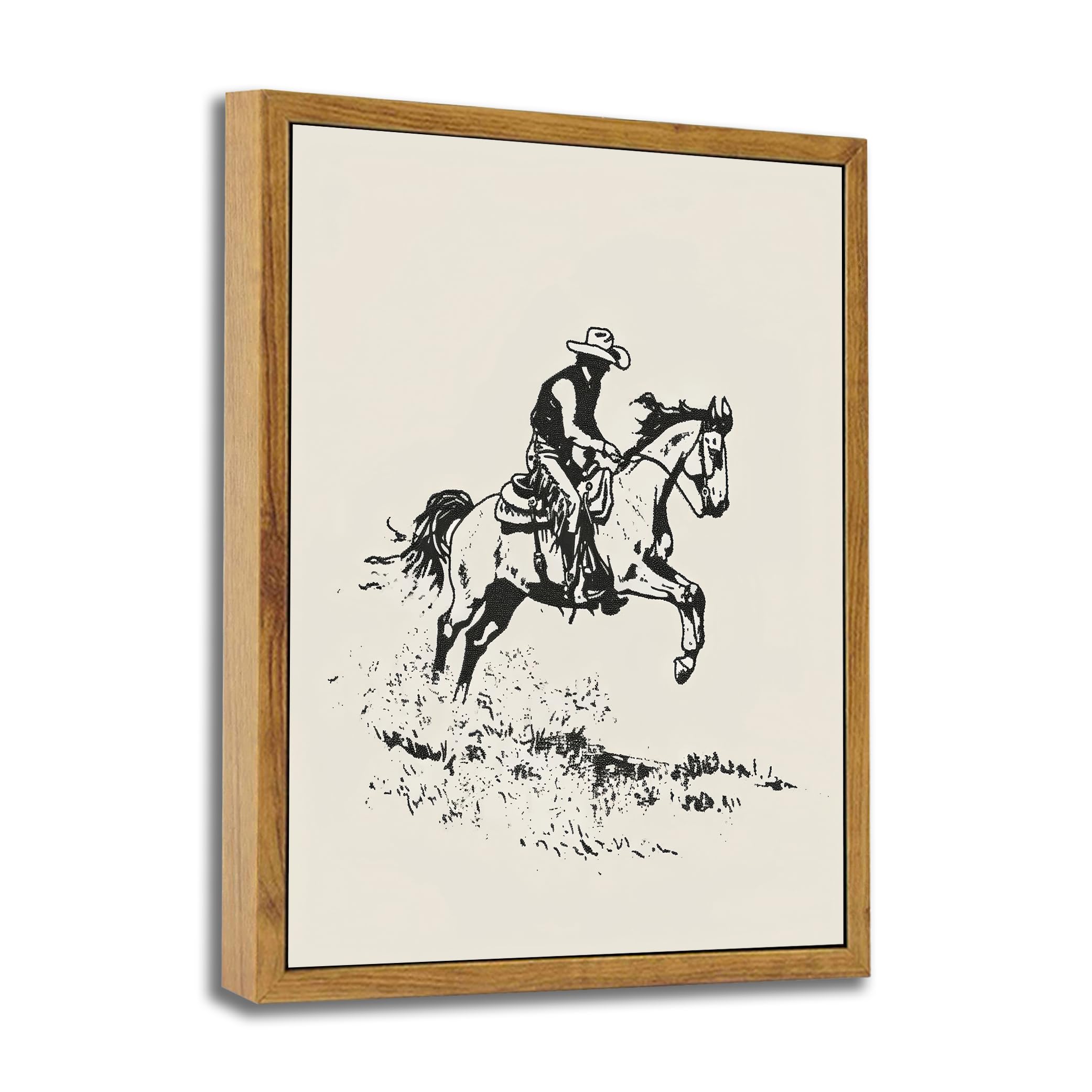 Photo 1 of ARTZIO Framed Western Simple Decor?Black And White Cowboy Wall Art?Horse Pictures Boys Room Wall Decor?Cool Stuff For Boys?Office Decorations For Work,8x10in Ready To Hang