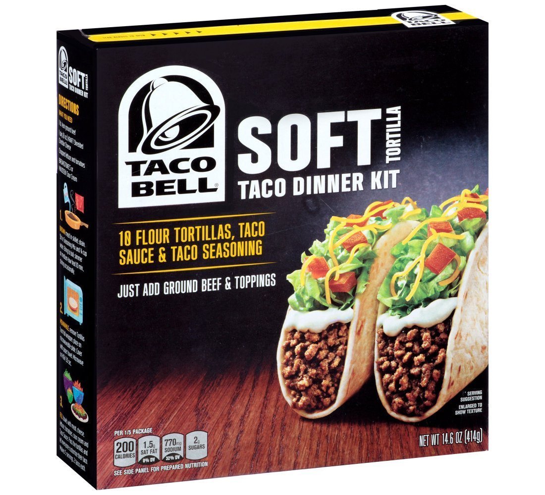 Photo 1 of **BB 8/4/25**Taco Bell Soft Tortilla Taco Dinner Kit, 14.6 Ounce -- 2 PACKS