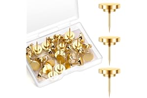 GOOLADA 30 Pieces Gold Push Pins, Gold Decorative Thumb Tacks, Metal Push Pin,Thumbtacks for Wall, Push Pins for Bulletin Boa