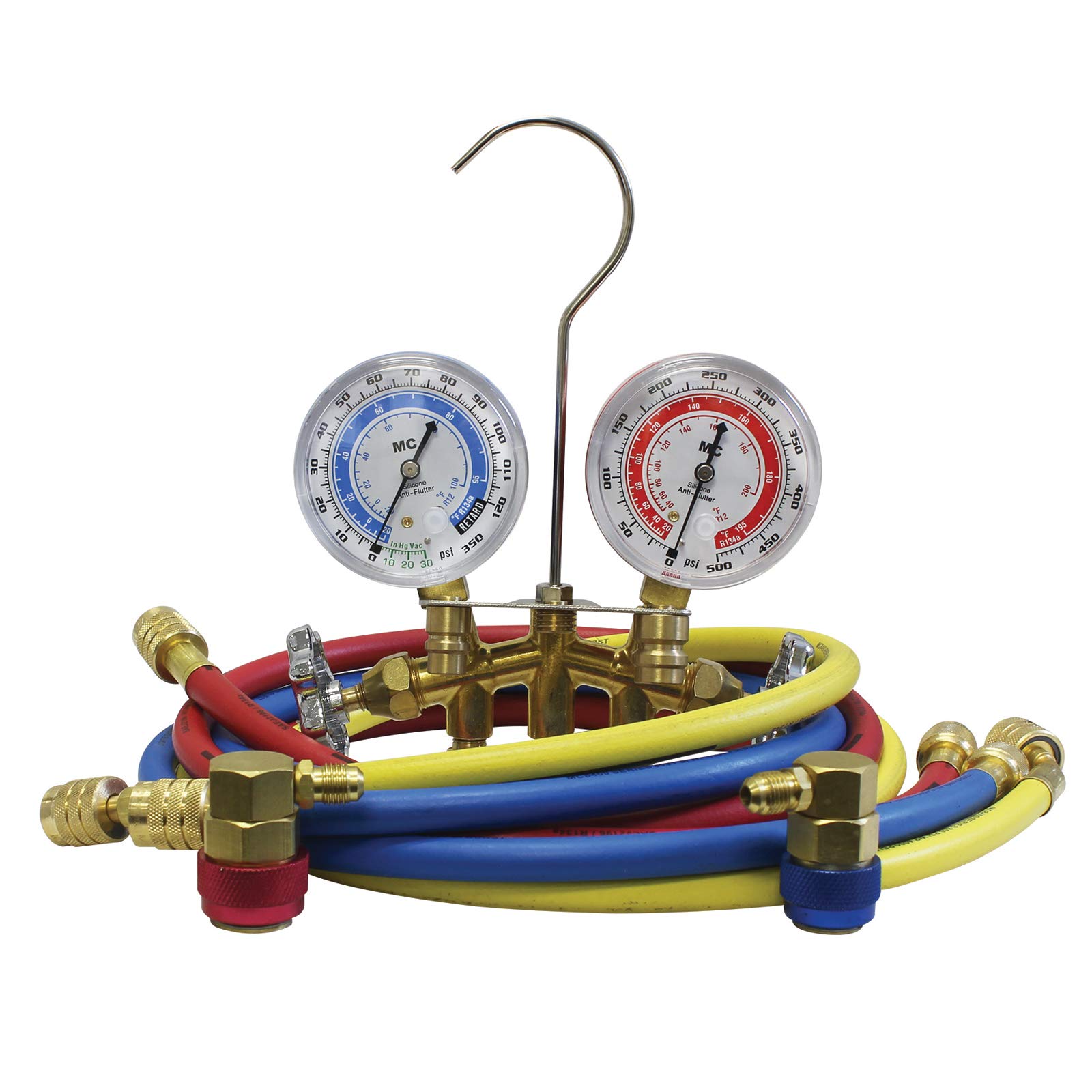Mastercool 66661 2-Way Brass Manifold Gauge Set