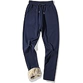 MACHLAB Men's Thermal Fleece Jogger Pants Sherpa Lined Sweatpants Winter Warm Thick Track Pants