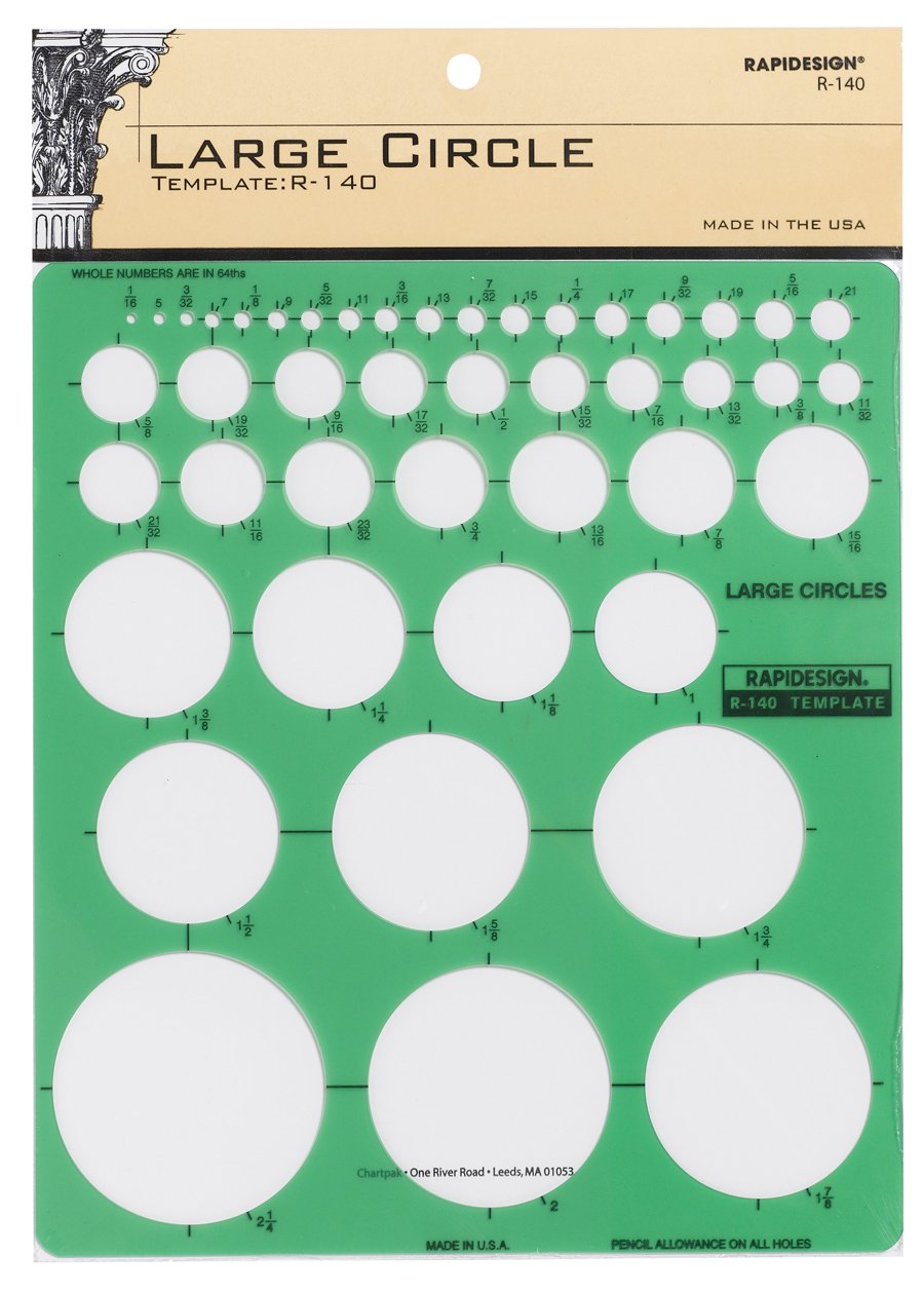 Rapidesign Large Circles Template, 1 Each (R140)