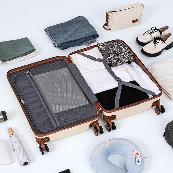 COSBARN CARRY ON LUGGAGE SET 22X14X9 AIRLINE APPROVED, 3 PIECE 20 INCH LIGHTWEIGHT ABS HARDSIDE SUITCASES WITH WHEELS AND TSA LOCK, DURABLE WATERPROOF TRAVEL SUITCASE FOR MEN WOMEN