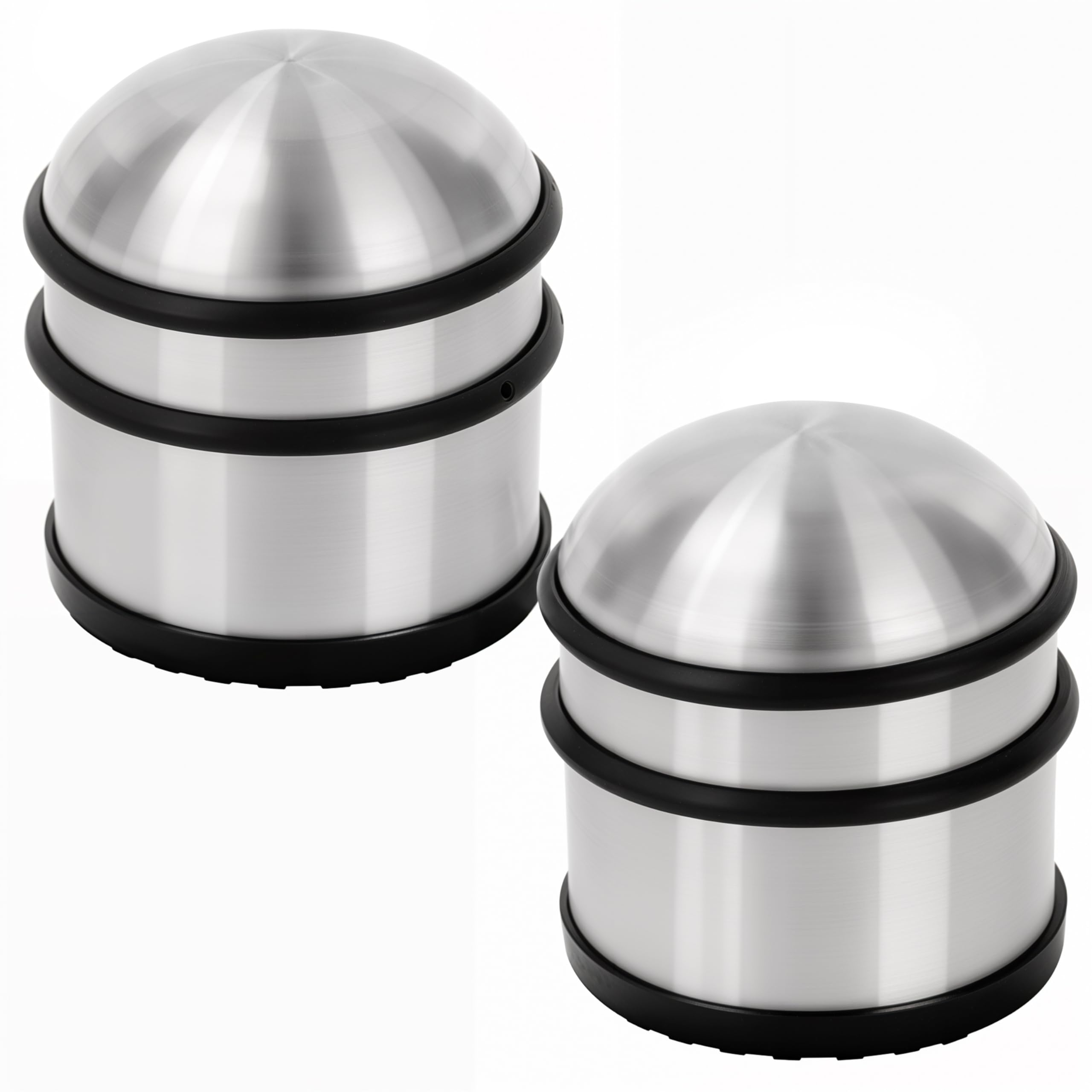 Belle Vous Metal Door Stoppers (2 Pack) - Heavy Duty Floor Door Stop Set for Home, School & Office Doors - Heavy Door Stop for Indoors - Anti-Slip Weighted Door Stops