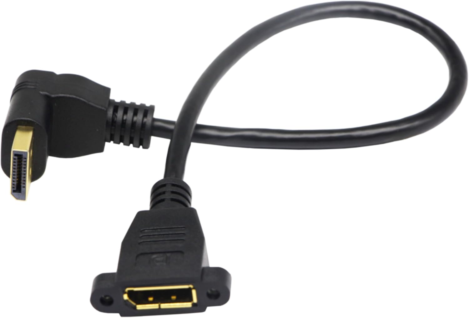 zdyCGTime DP to Panel Mount DP Cable,Gold Plated 90 Degree Up Displayport Male to Panel Mount Displayport Female Audio and Video Extender Adapter Cable.(30 CM/12inch) - Image 5
