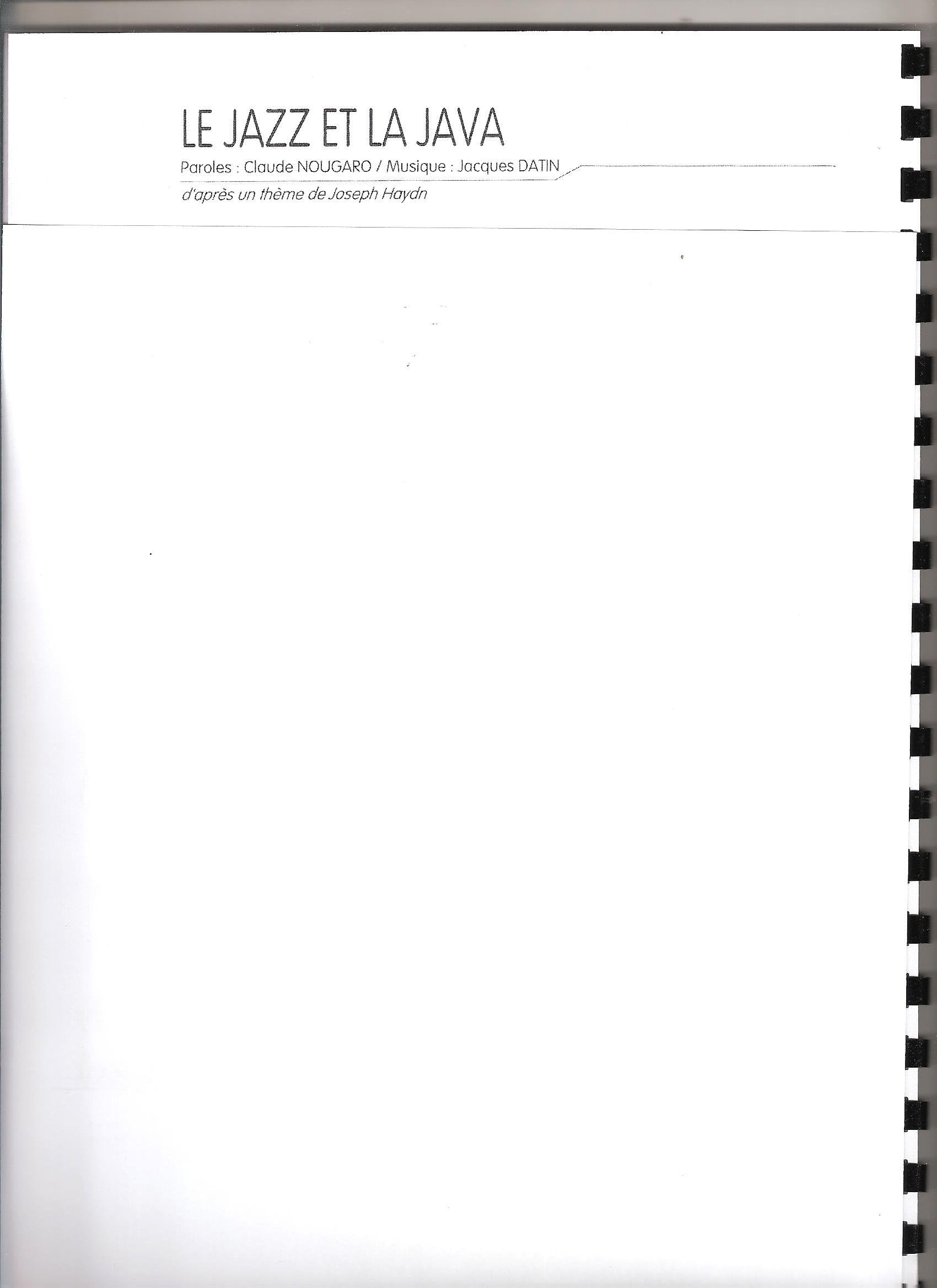 Jazz and Java Singing/Piano Sheet (download from the original)