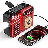 Emergency Radio,FaRuiX Hand Crank Solar Weather Radio with LED Flashlight,Bluetooth Speaker,Alarm Clock,SOS Alert,AM/FM/NOAA,
