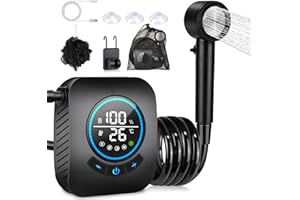 Portable Shower for Camping, [Upgraded] Spopal 8000mAh Rechargeable Camping Shower with 5 Adjustable Speeds, 4 Spray Modes, L