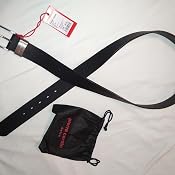 Ceinture vintage PIERRE CARDIN en cuir de vachette gris