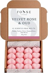 Fosse Living Velvet Rose & Oud Soy Wax Melts 16 Pack UK Hand Made