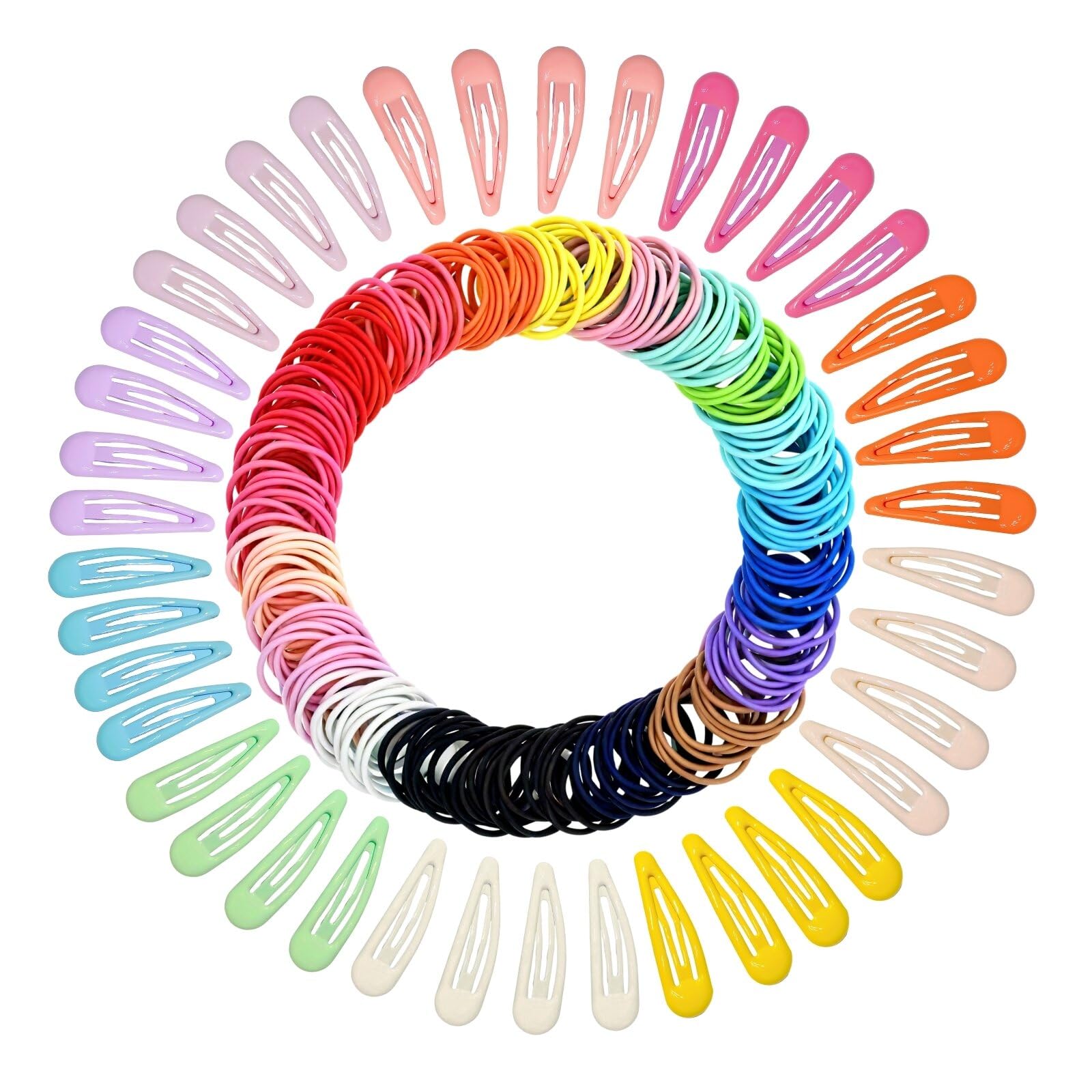 KEYRI 240 Pcs Hair Bands No Crease Hair Elastics Small Accessories Elastic Hairbands Ponytail Holders Hairs Tie Colorful Small Hairs Barrettes Snap Accessories for Kids (Multicolor)