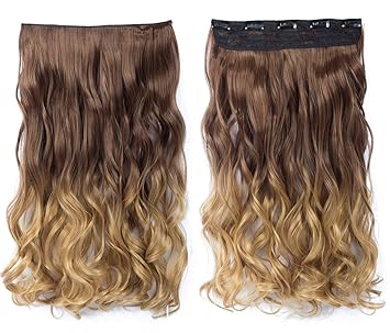 8t27 Beautyself Hair Extensions Ombre Clip In Curly One Piece On