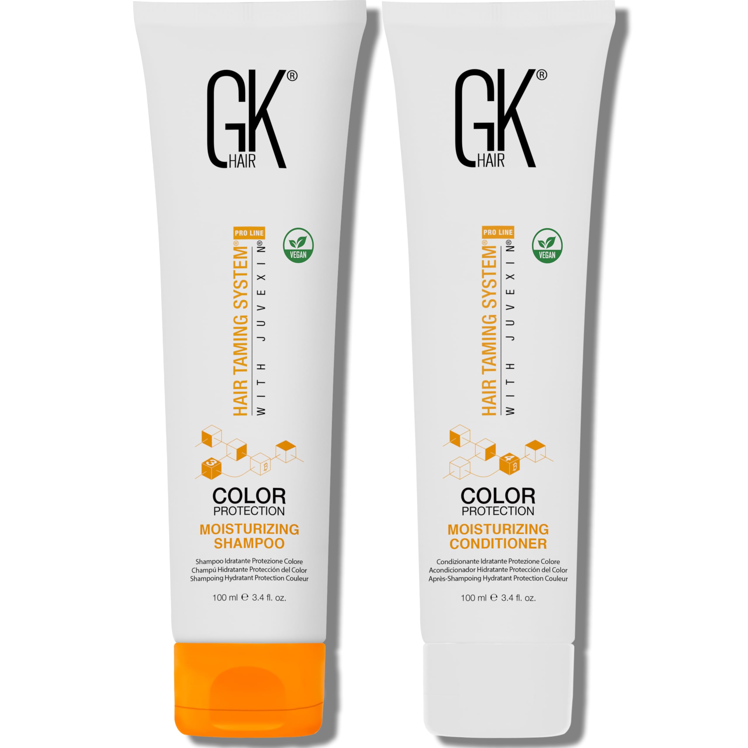 Sulphate Free Moisturizing Shampoo and Conditioner Duo for Colour Protection and Keratin Treatment By GK HAIR Nourishes Cleansing Dry to Normal Paraben-Free Aftercare Men and Women - 100ml Each