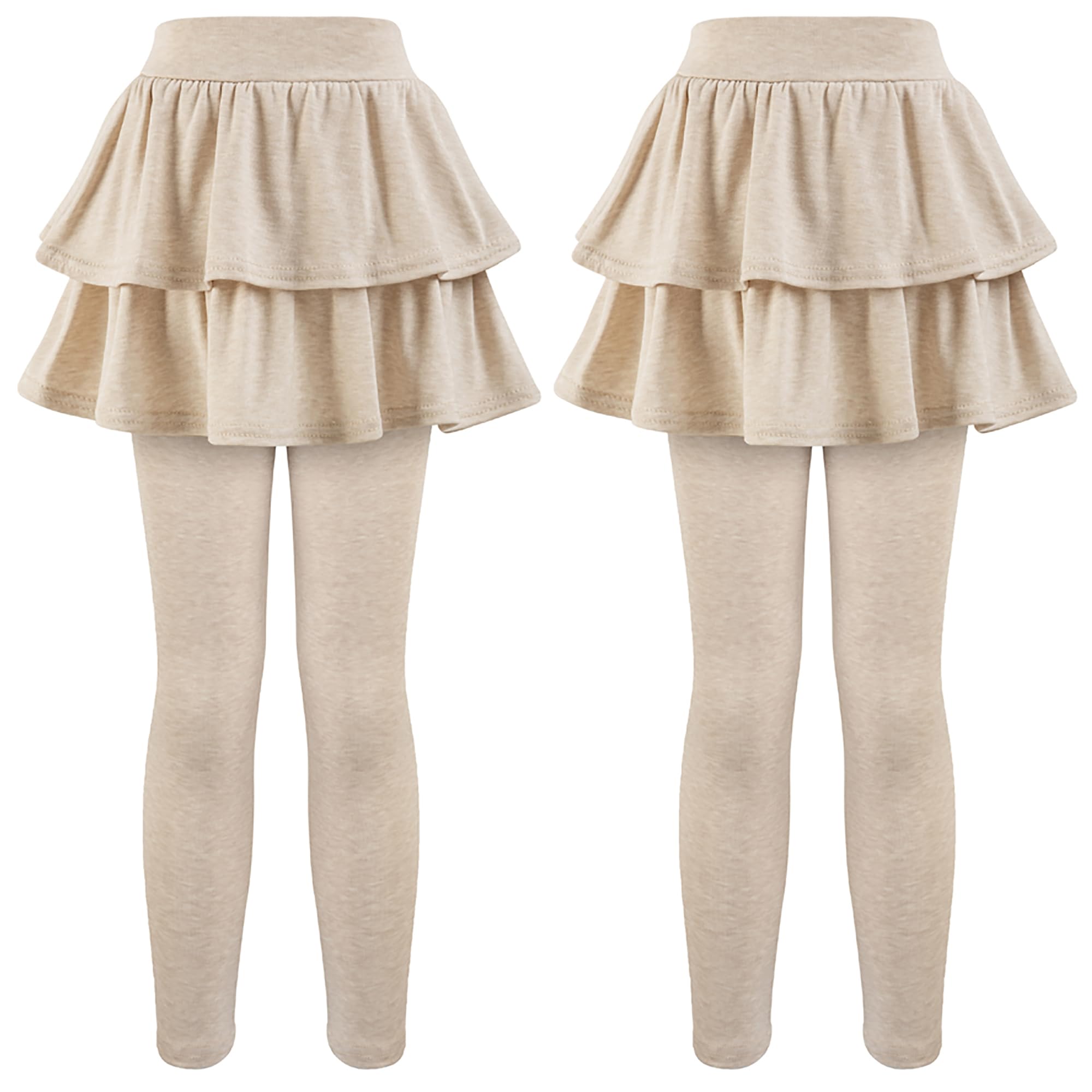 Photo 1 of **Only one**GUOGUOWU Girls School Uniform Pants Leggings with Skirts Stretch Warm Jegging 4-12 Years Khaki 2-Pack 9-10 Years