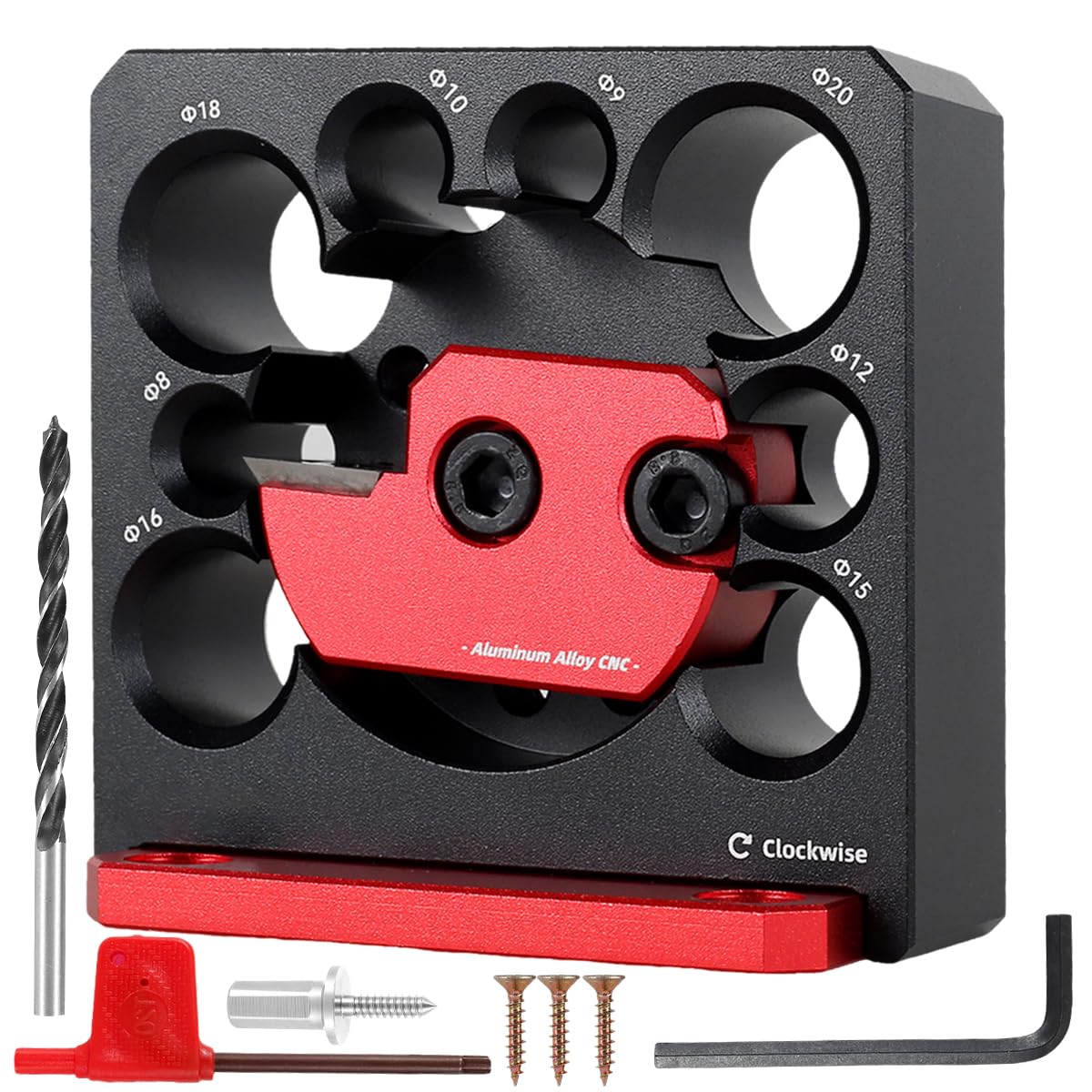 Muross 8PCS Dowel Maker Jig Kit, Metric 8mm to 20mm Adjustable Dowel Maker with Carbide Blade, Aluminum Alloy Electric Drill Milling Dowel Round Rod Auxiliary Tool for Wooden Rods Sticks Woodworking