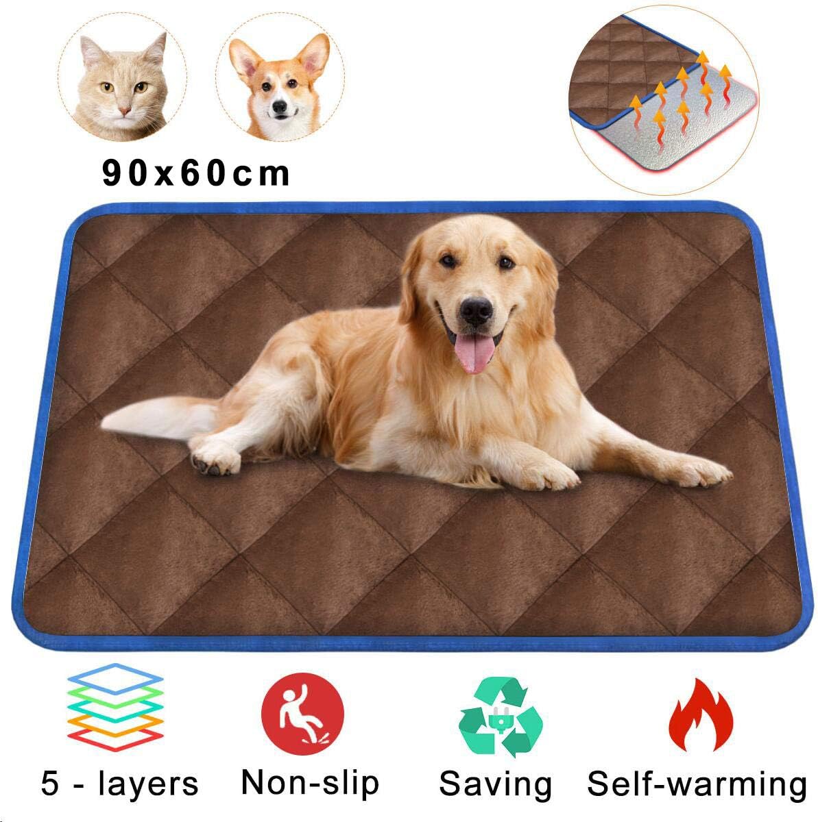 self heating pet bed large