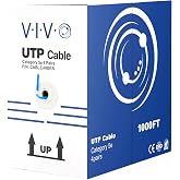 VIVO Blue 1,000ft Bulk Cat5e Wire, CABLE-V001B | CCA Ethernet Cable, 24 AWG, UTP Pull Box, LAN Network