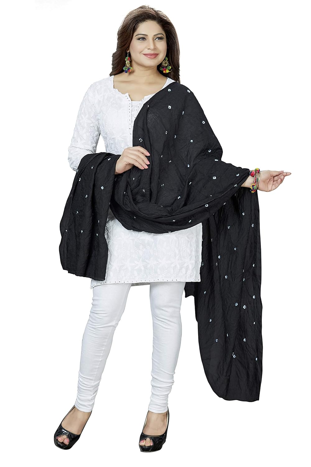 rani saahiba women's art silk bandhej dupatta