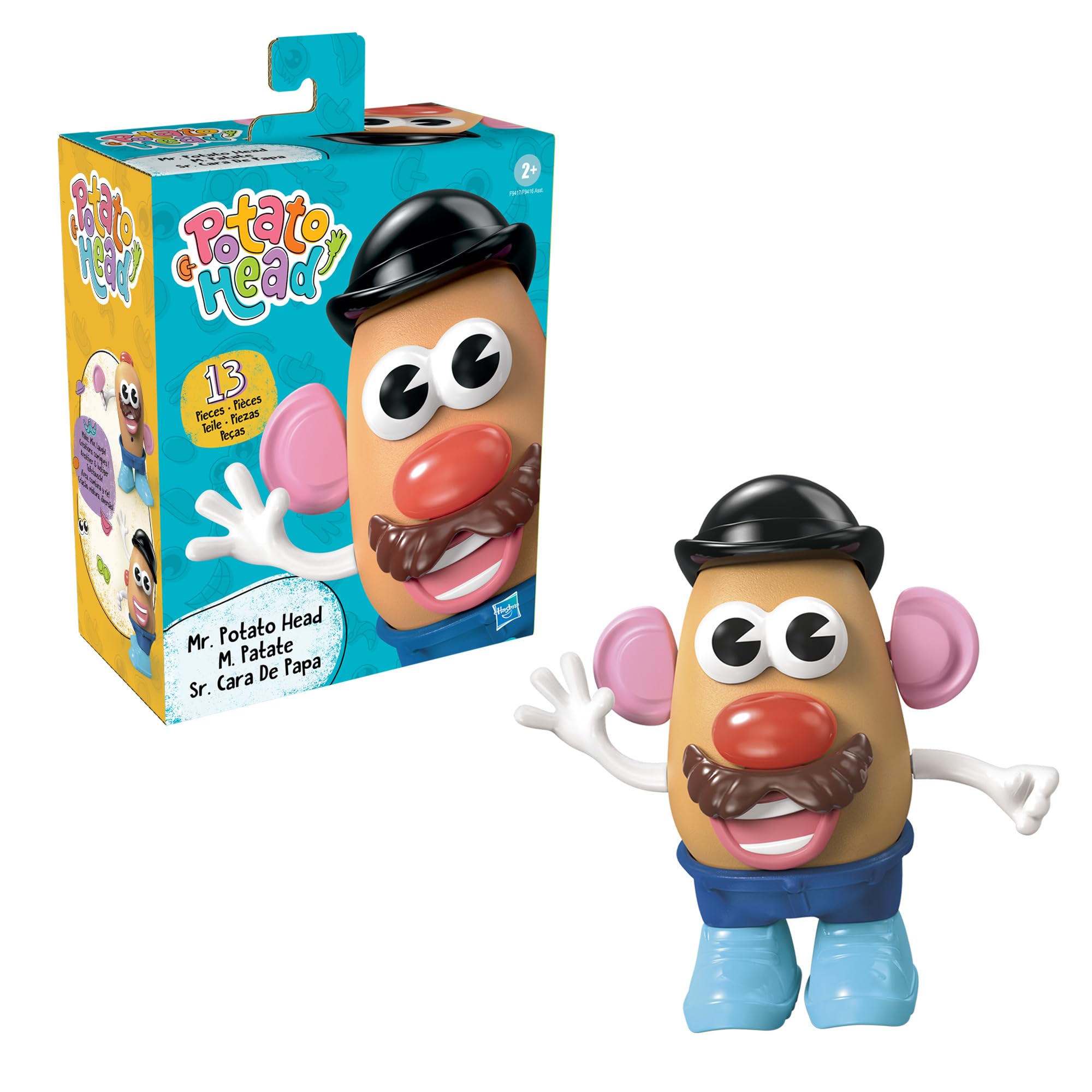 Mr. Potato Head Potato Head Classic Toy For Kids Ages 2 and Up,Includes 13 Parts and Pieces to Create Funny Faces