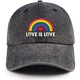 Love is Love Rainbow Hat Pride Baseball Cap Adjustable Cotton Vintage LGBT Hat Gay Lesbian Caps