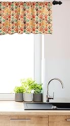 Ambesonne Dog Lover Window Valance, Colorful Paw