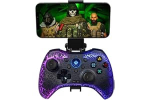 Koiiko Wireless Game Controller Cracked Gamepad for iOS Android PC NS Switch PS4 PS3 Steam Deck: Works with iPhone 15/14/13/X, iPad, Samsung, Call of Duty - Programmable/Turbo/LED Light, Direct Play