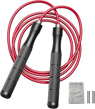 BOIROS Cuerda para Saltar Comba Crossfit Cuerda Ajustable de 3 Metros Cuerda de Saltar de Alta Velocidad para Boxeo y Fitness con Mangos de Aluminio y ...