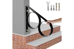 VLAENG Hand Rail for Outdoor Steps-Hand Rails for Elderly,1-3 Steps Stair Handrails-Porch Railing-Powder Coated Deck Hand Rail-Wall Mount Stair Hand Grab Bars-Safety Handle for Garage, Porch, Garden