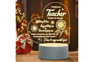Afterprints Teacher Gifts - Engraved Night Light, Teacher Appreciation Gifts for Women on Teacher's Day Birthday Retirement Farewell Christmas, Thank You Gifts for Teachers from Student