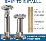 VooGenzek Connecting Bolts and Screws 50 Sets M4 Nickel Furniture Fasteners view 4