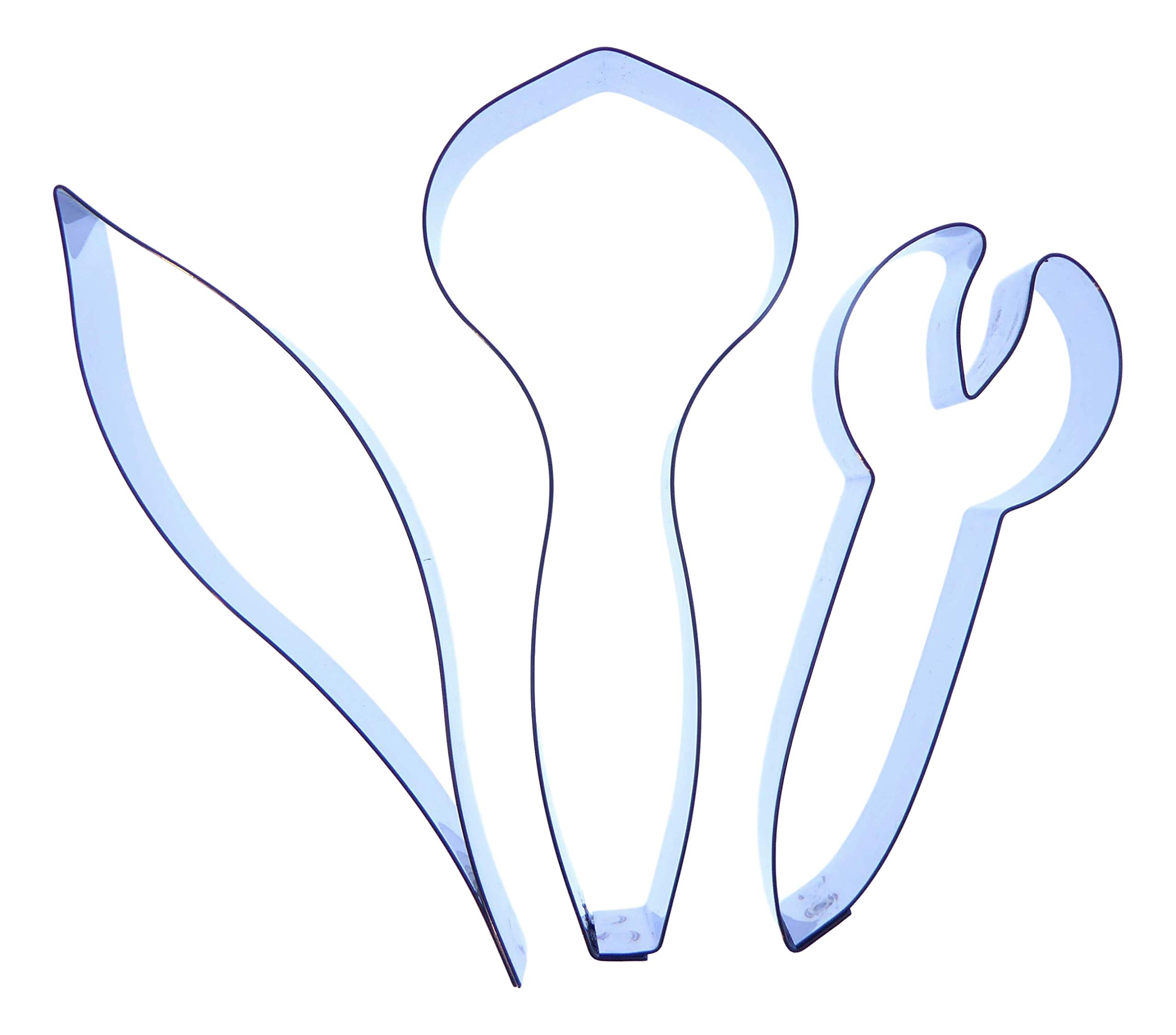 Iris Petal Cutter Set - 3 Pieces - Stainless Steel - Flower Cutters