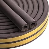 Bynsaer Draught Excluder Tape D-Type Self-Adhesive 6M Foam Strip Brown