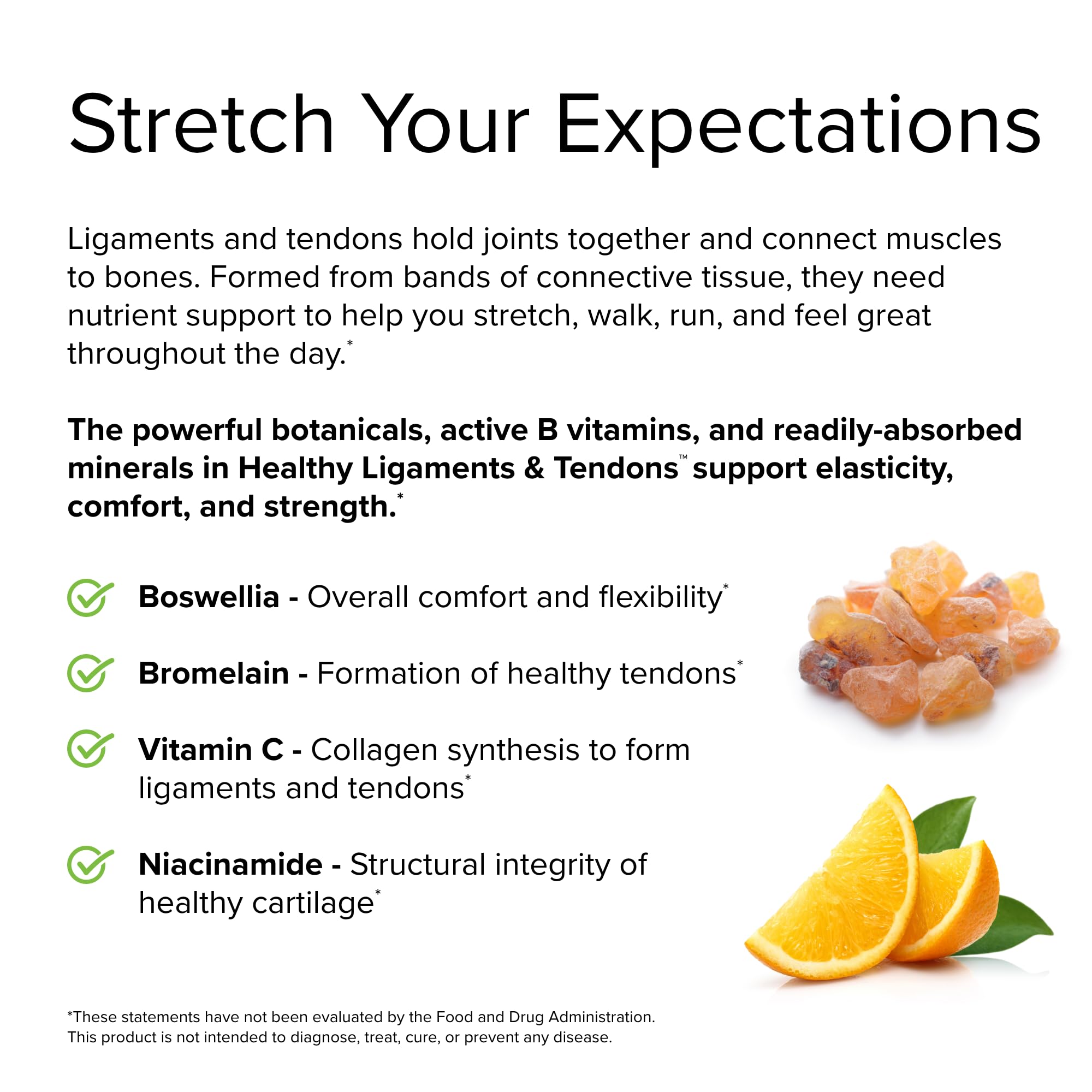 Terry Naturally Healthy Ligaments & Tendons - Dietary Supplement for Connective Tissue & Joint Lubrication Support - Non-GMO Formula to Aid Ligament & Muscle Health - 60 Capsules