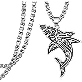 Fuguangju Shark Necklace 925 Sterling Silver Shark Jewelry Gifts for Men Women Shark Lovers