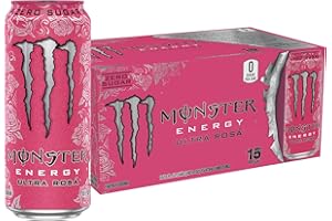 Monster Energy Ultra Rosa, Sugar Free Energy Drink, 16 Ounce (Pack of 15)